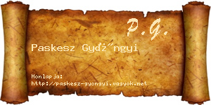 Paskesz Gyöngyi névjegykártya